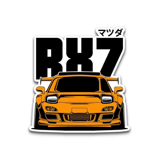 RX7 Orange Bumper Sticker | STICK IT UP