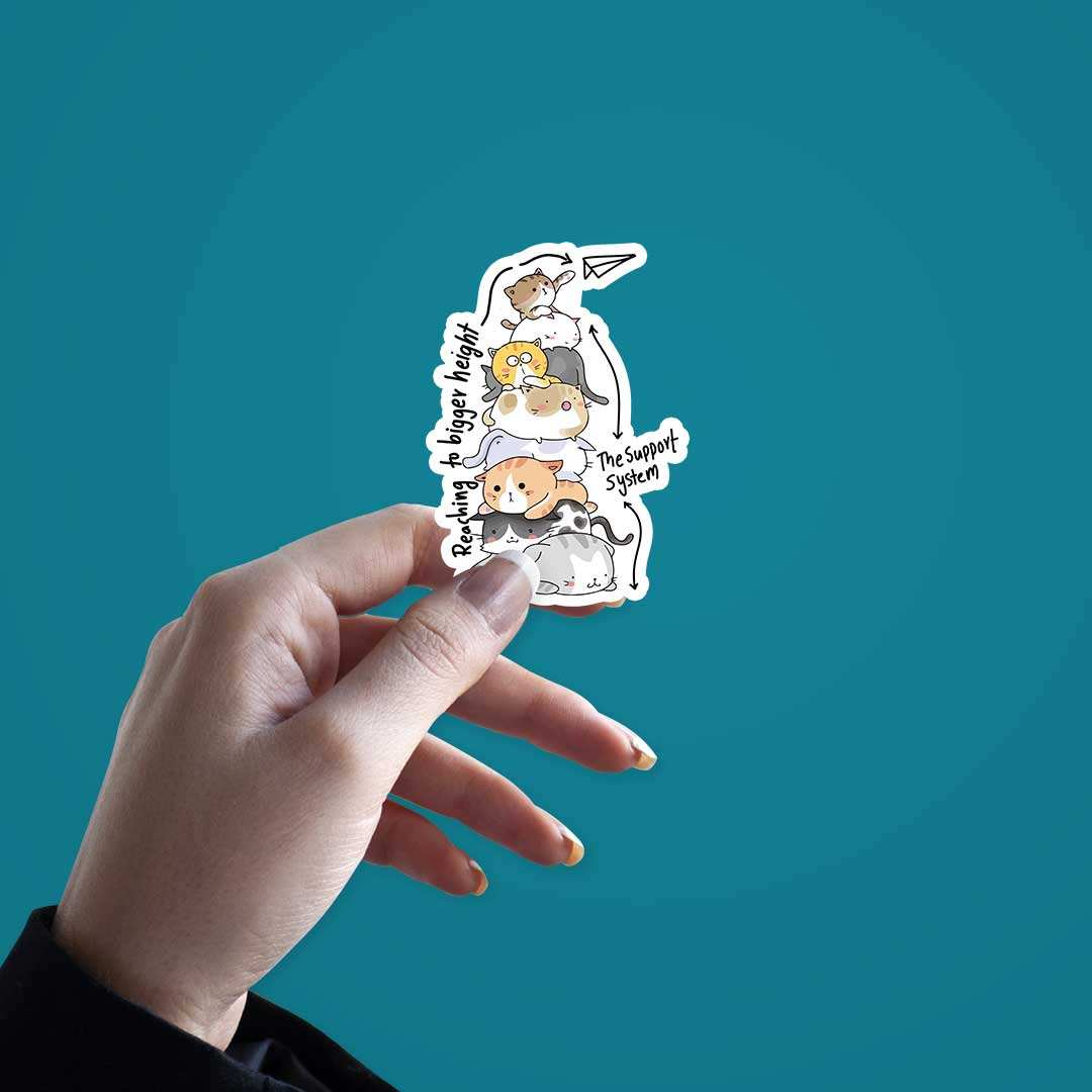 Reaching Foir Bigger Heights Sticker
