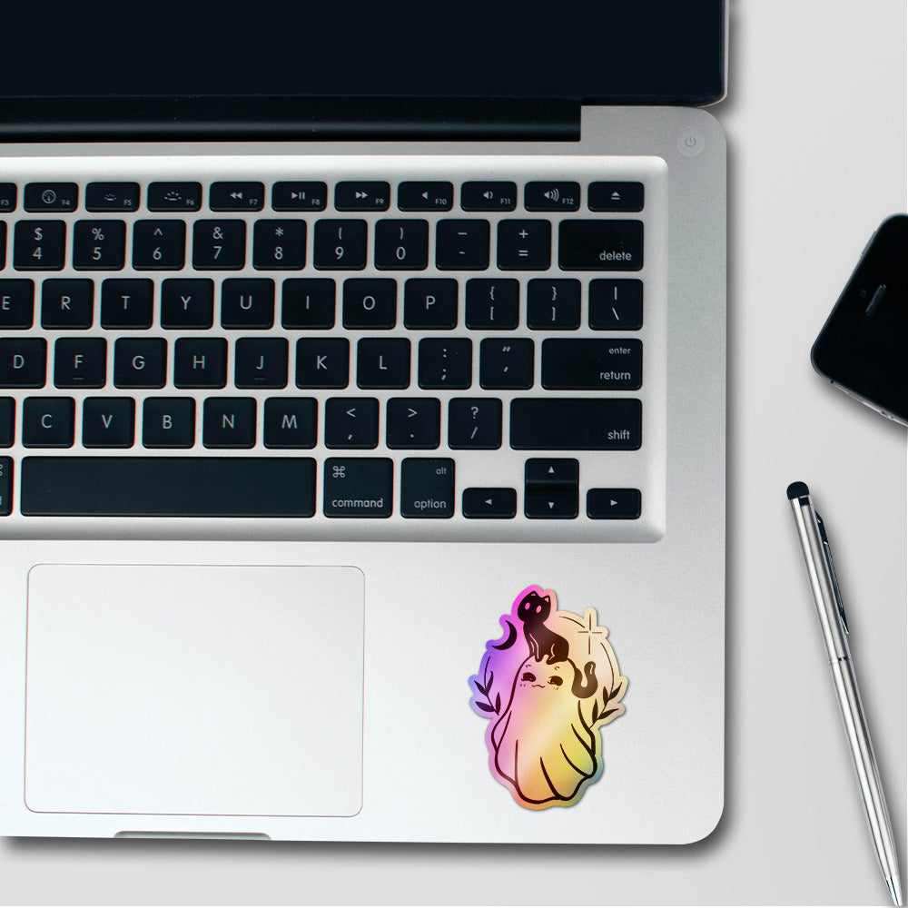 Cute Cat and Gost Holographic Stickers | STICK IT UP