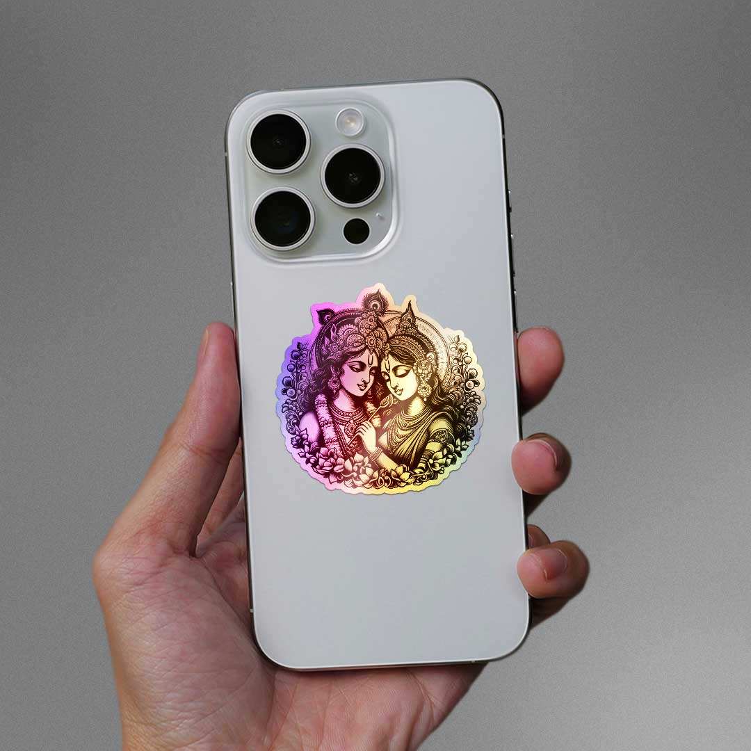 Radha Krishna 0.1 Holographic Sticker