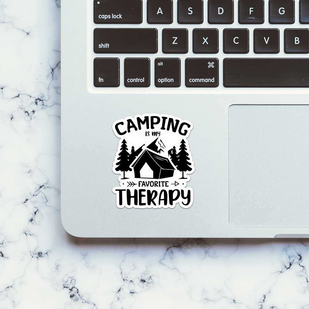 Camping Is My Favorite Therapy Sticker