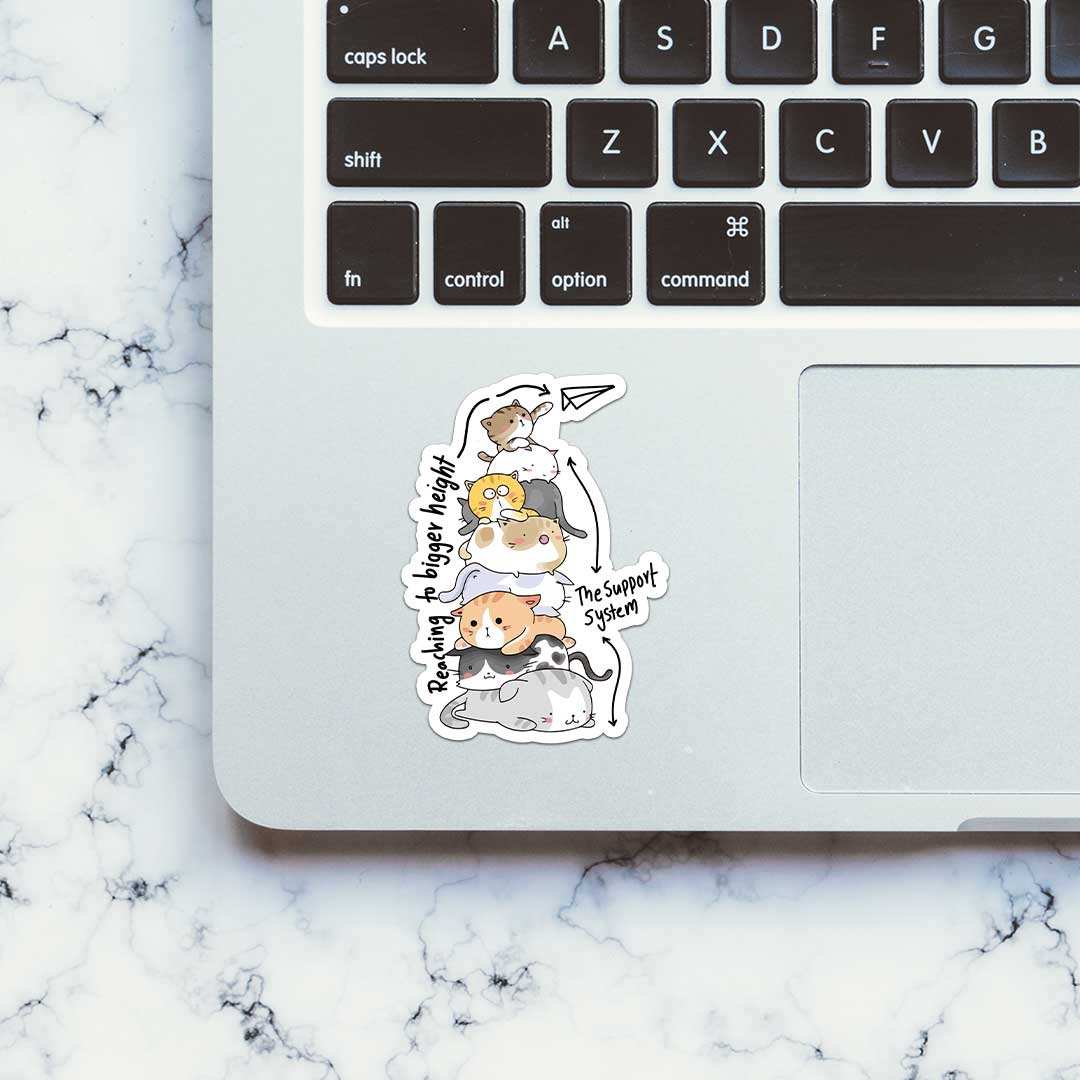 Reaching Foir Bigger Heights Sticker