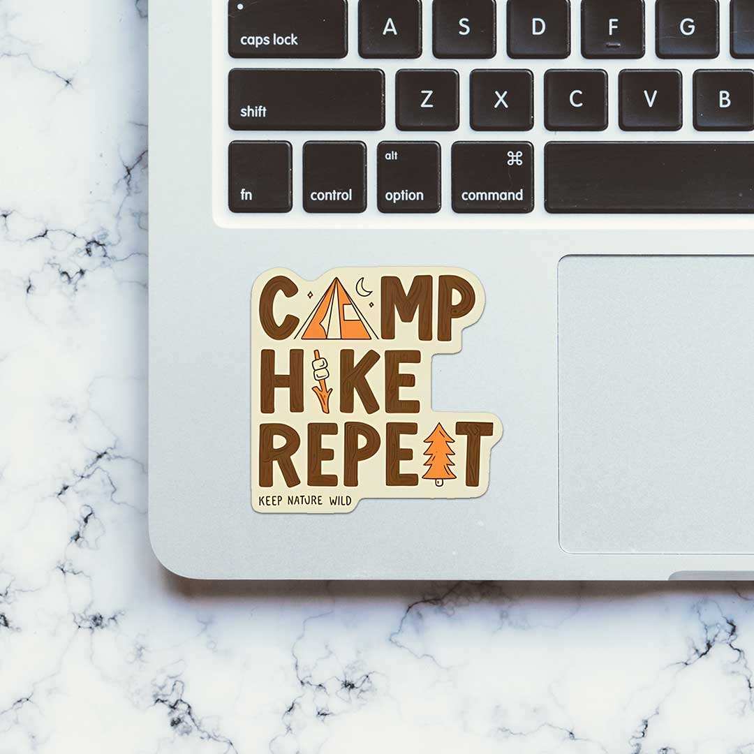 Camp Hike Repeat Sticker