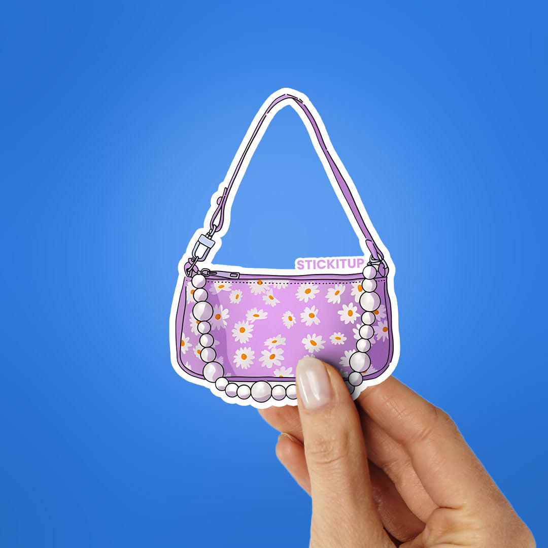 WHITE FLOWER BAG Sticker| STICK IT UP