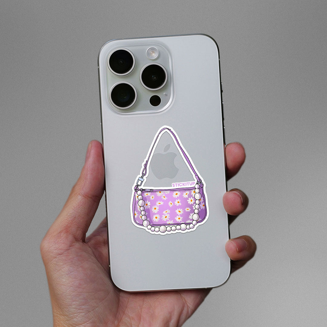 WHITE FLOWER BAG Sticker| STICK IT UP