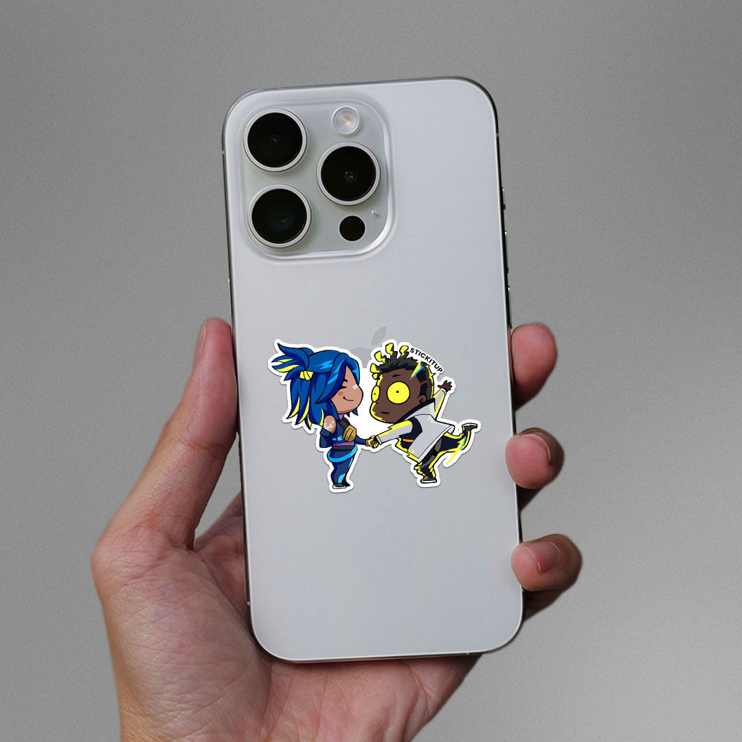 CHIBI JETT & NEON Sticker| STICK IT UP