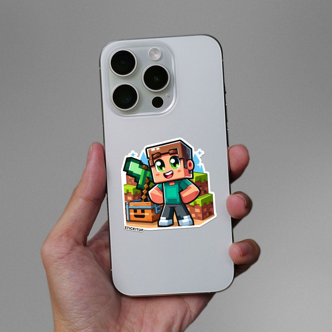BLOCKY STEVE Sticker| STICK IT UP