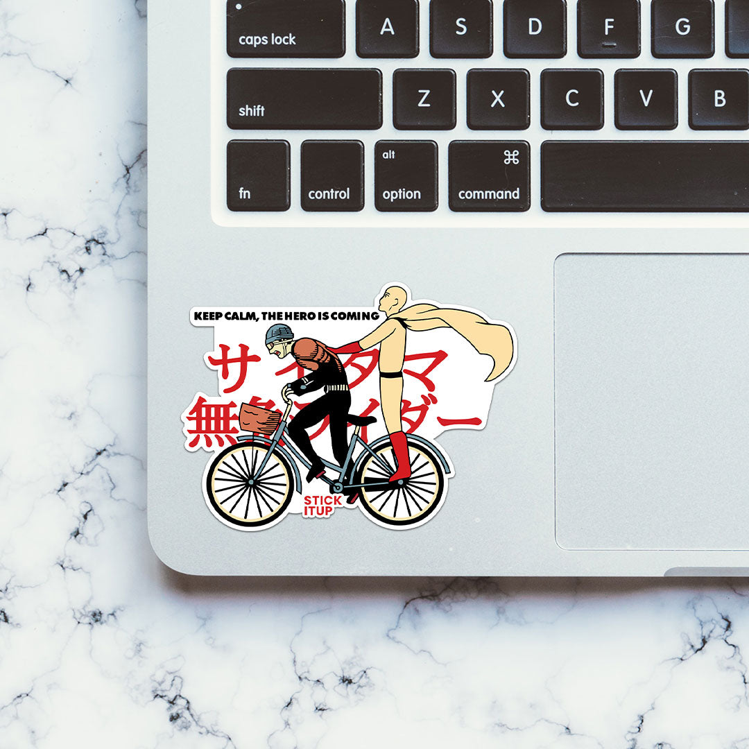 Keep Calm The Hero Is Coming Sticker