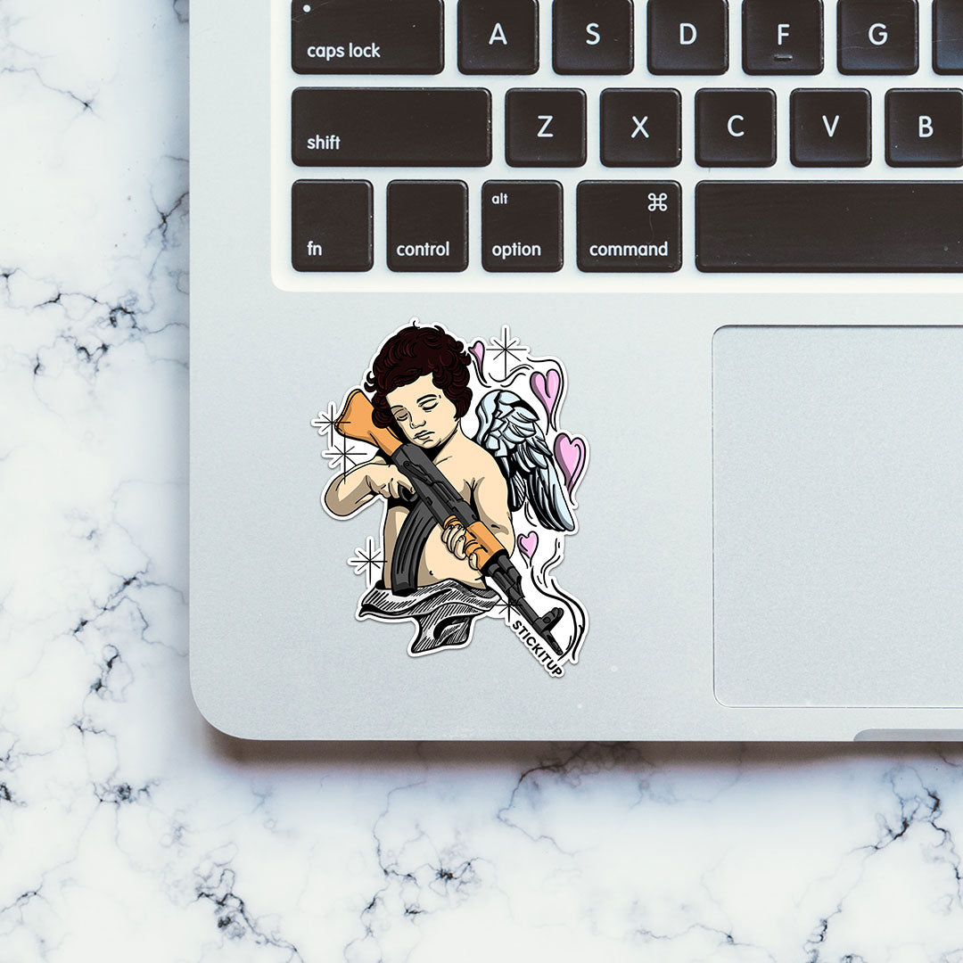 Angel Baby With Ak47 Sticker
