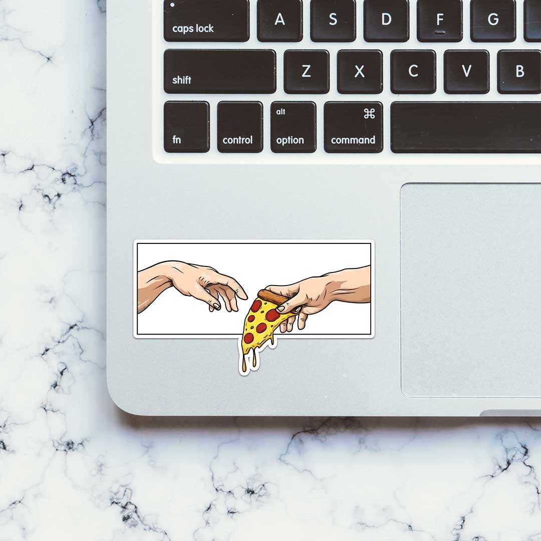 Adam Touching Pizza Sticker