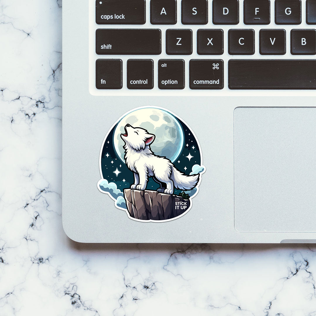 Cute White Wolf Sticker
