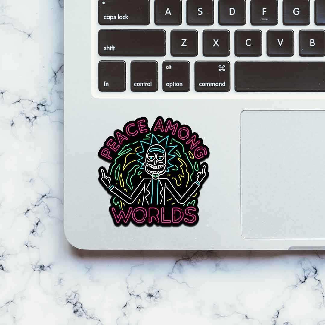 Neon Peace among the world Sticker | STICK IT UP