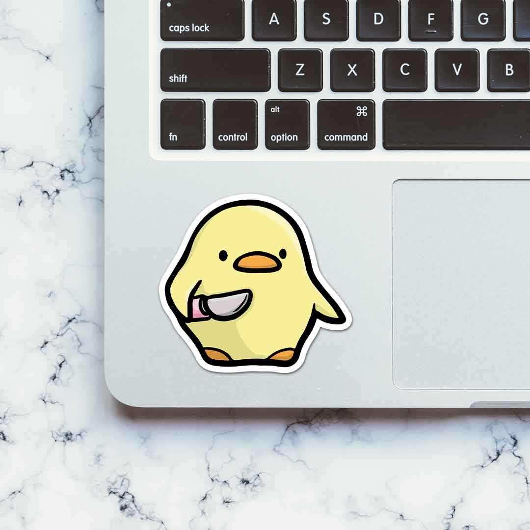 Duck With Knife Sticker | STICK IT UP