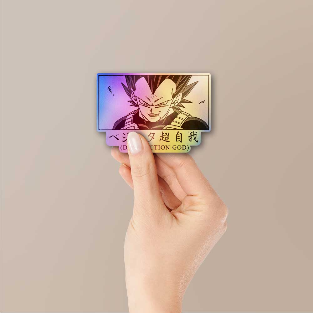 Vegeta Destruction God Holographic Sticker