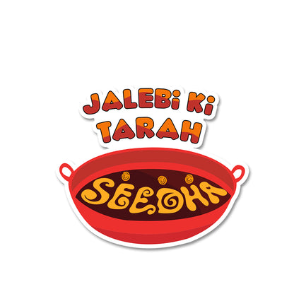 Jalebi Ki Tarah Seedha Sticker