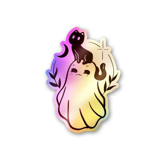 Cute Cat and Gost Holographic Stickers | STICK IT UP