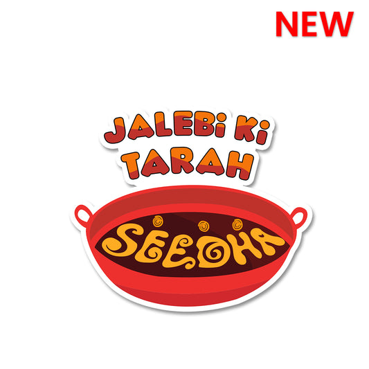 Jalebi Ki Tarah Seedha Sticker