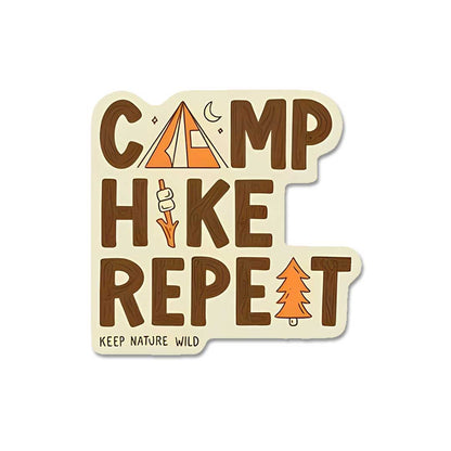 Camp Hike Repeat  Sticker