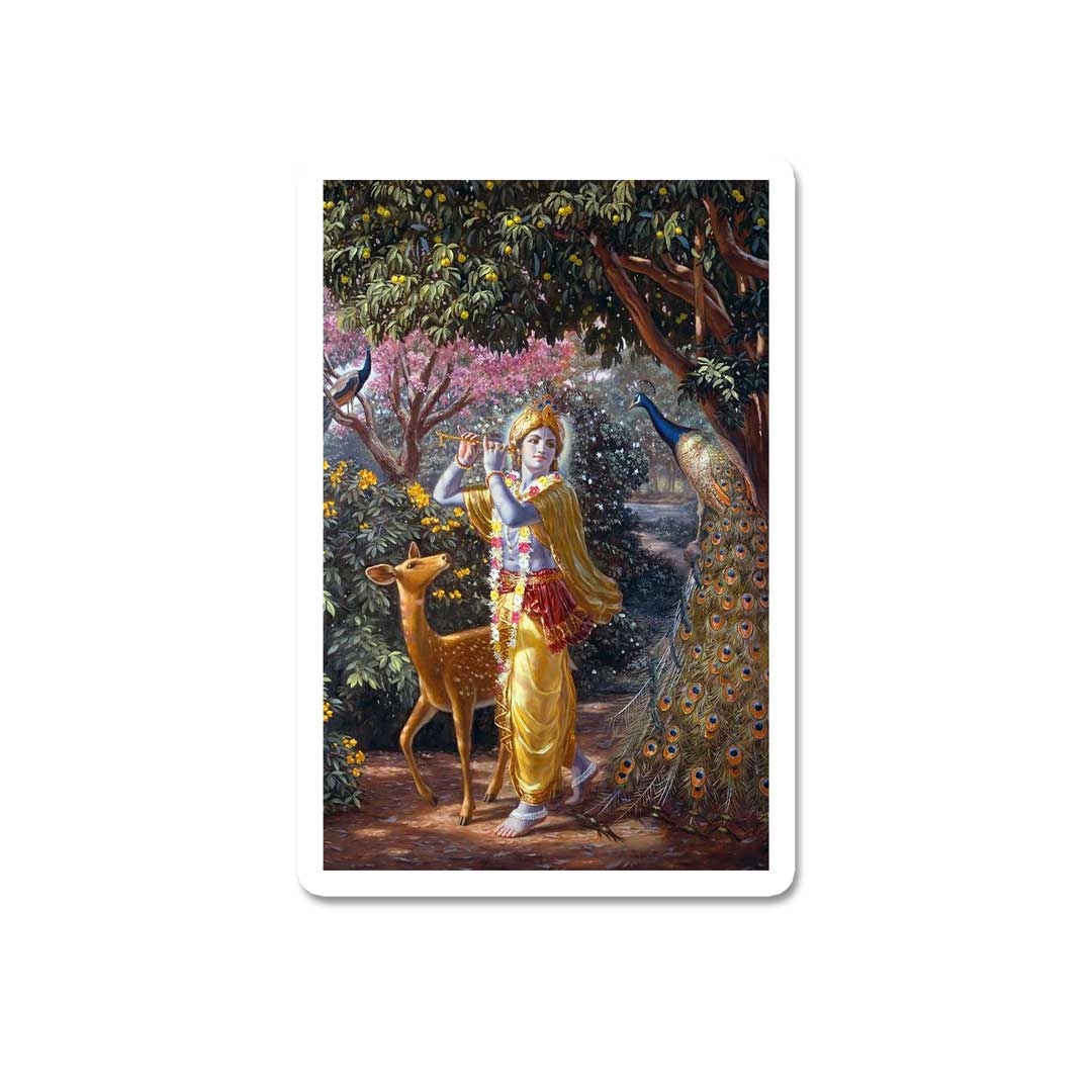 Krishna With Deer  Sticker