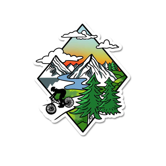 Biker In Wild  Sticker