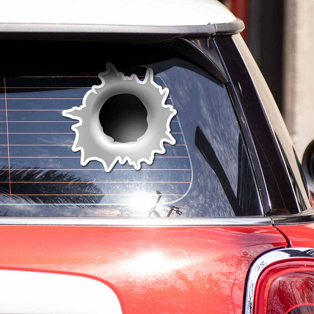 Bullet Hole Bumper Sticker