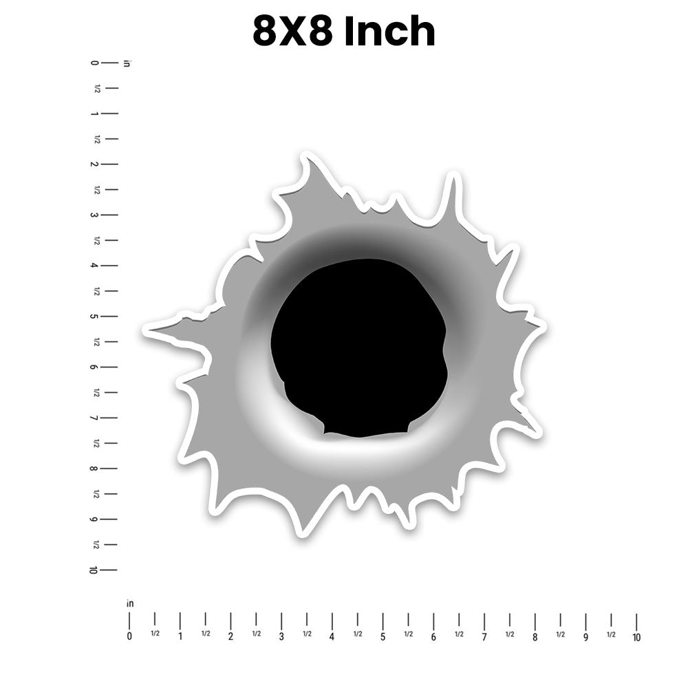 Bullet Hole Bumper Sticker