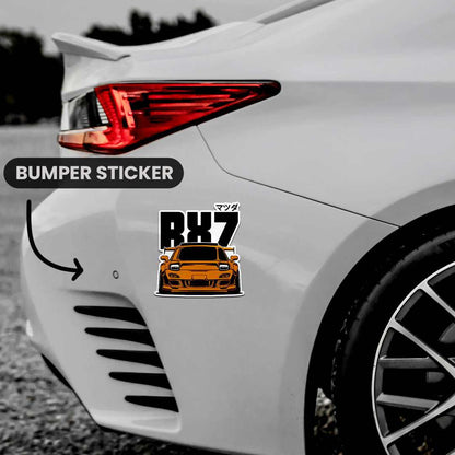 RX7 Orange Bumper Sticker | STICK IT UP