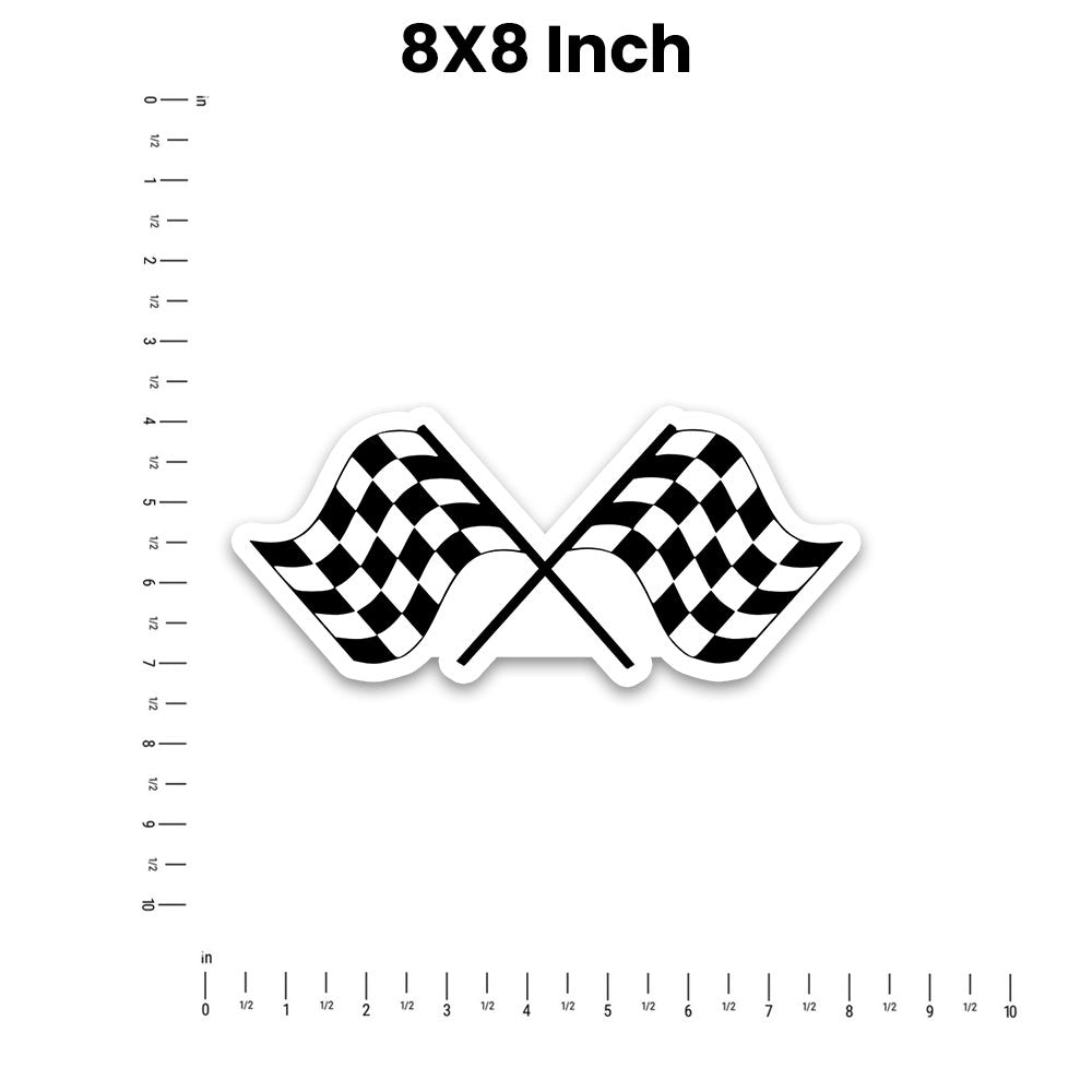 Racing Flag Bumper Sticker