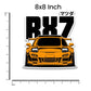 RX7 Orange Bumper Sticker | STICK IT UP