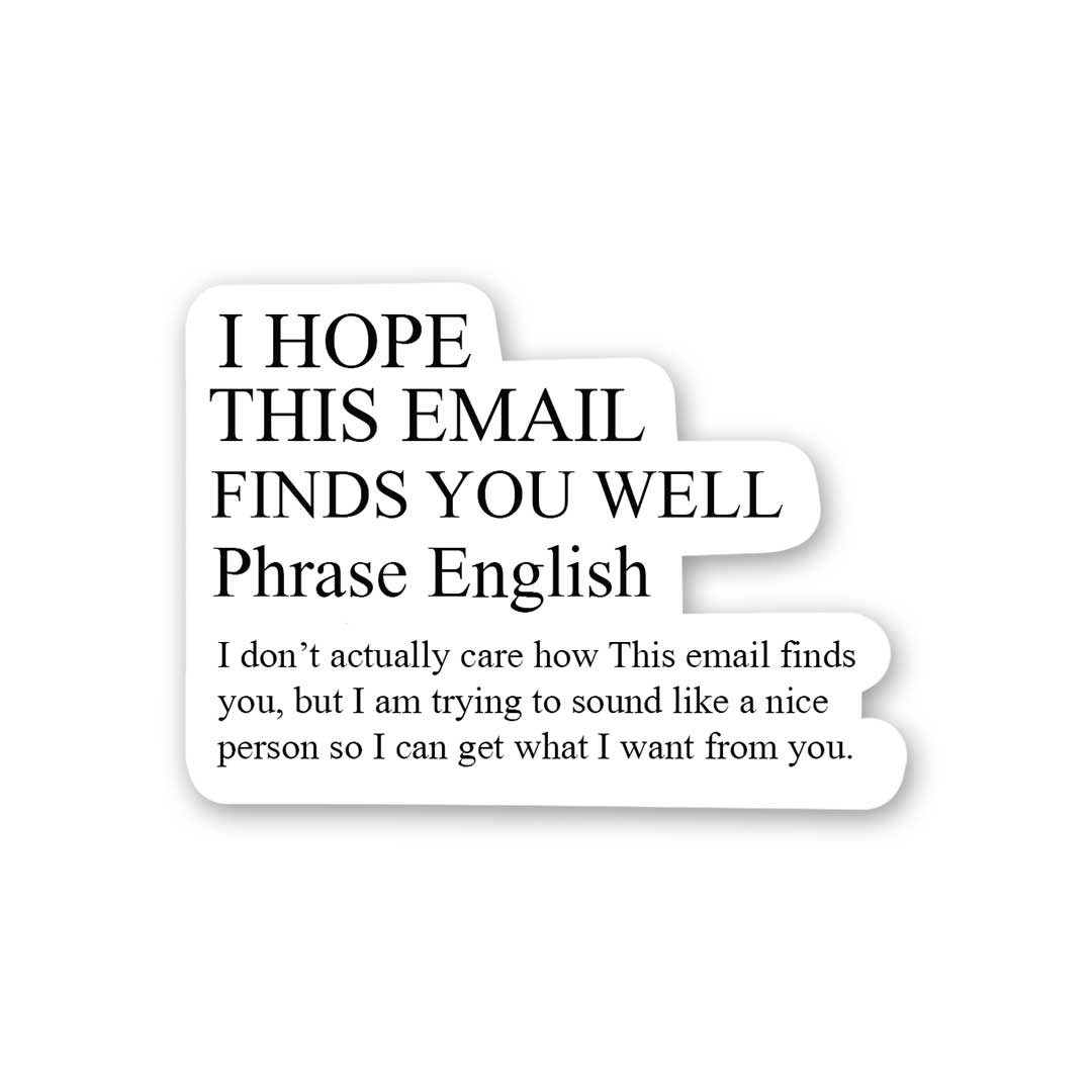 I Hope This Email Finds You Well Sticker