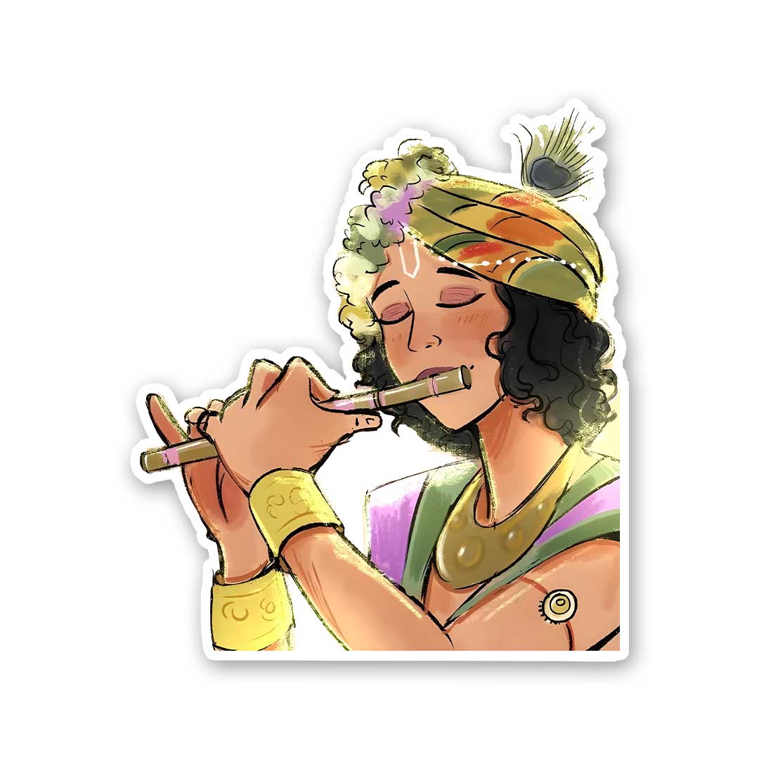 Krishna With Flute Sticker