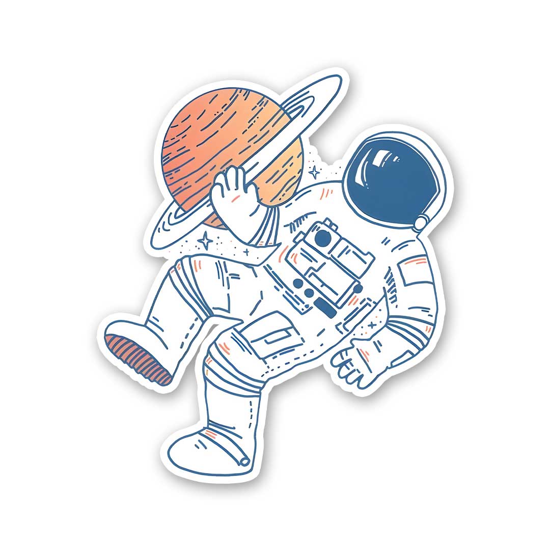 Astronaut Floting Sticker