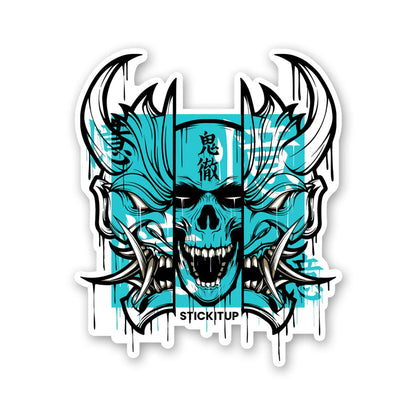 Skull Oni Demon Mask Sticker