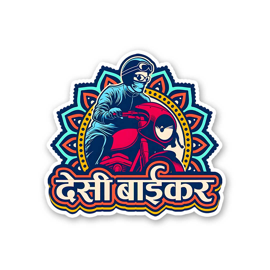 Desi Biker Sticker