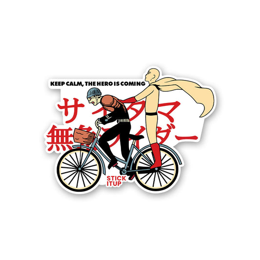 Keep Calm The Hero Is Coming Sticker