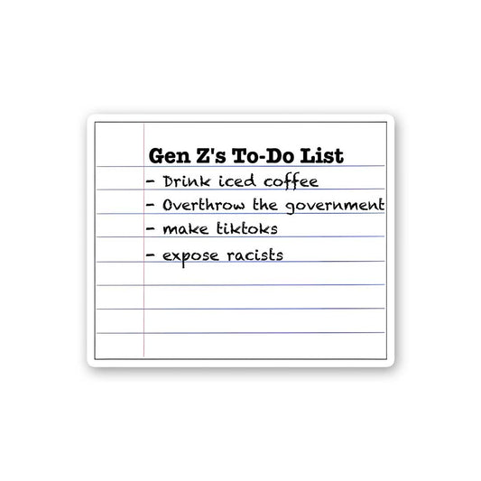 Genz's To Do List Sticker