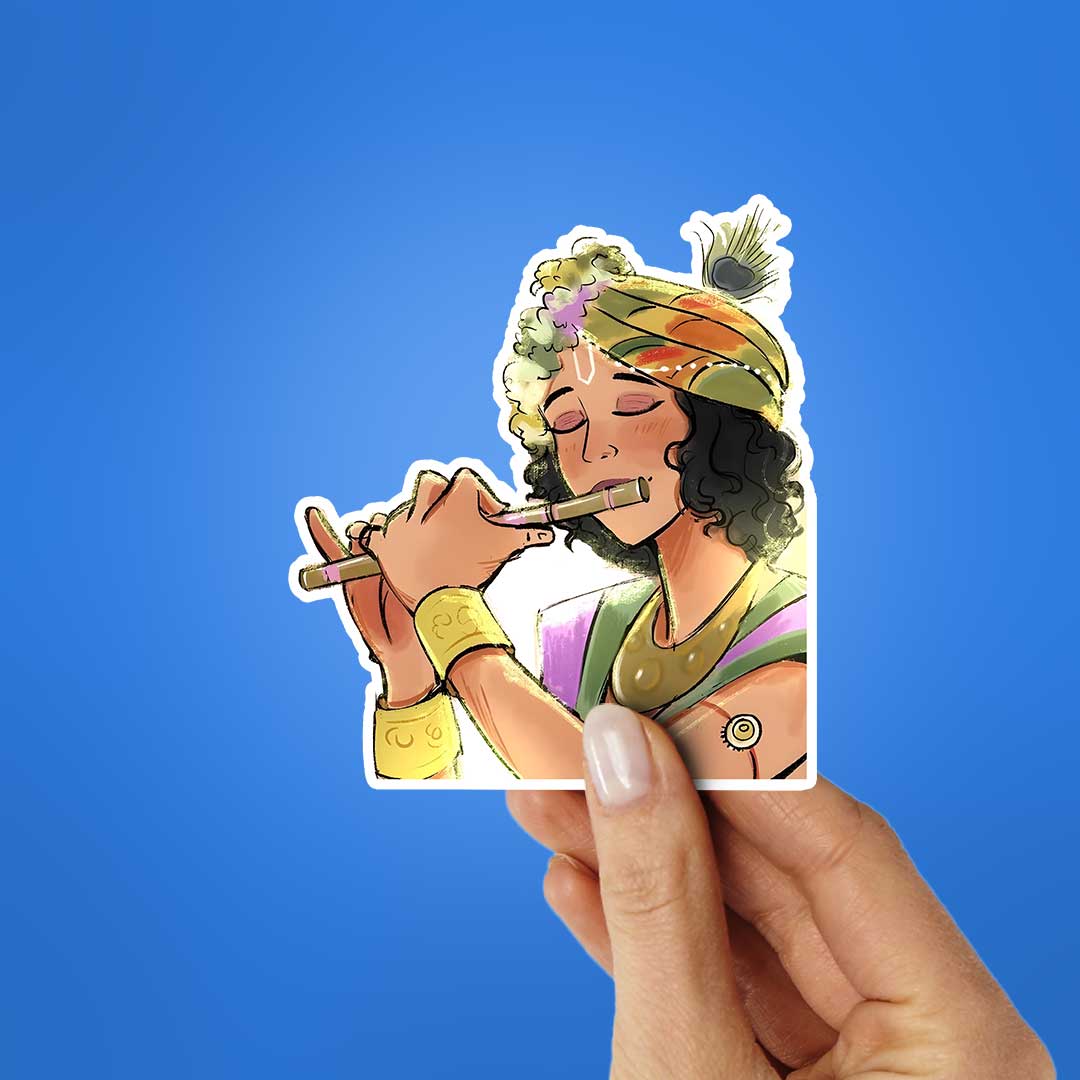 Krishna With Flute Sticker