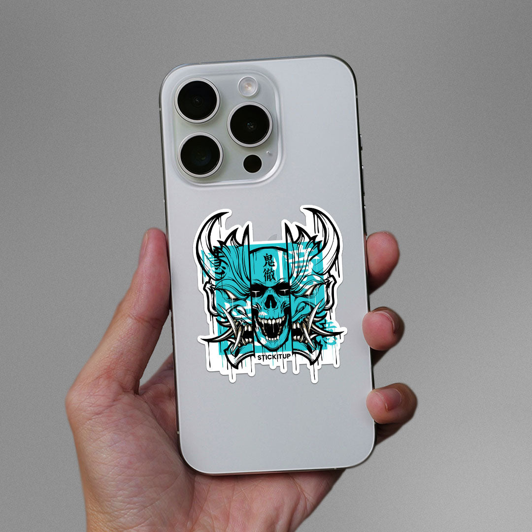 Skull Oni Demon Mask Sticker