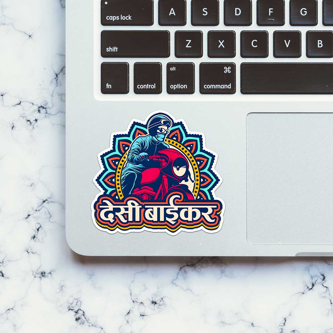 Desi Biker Sticker