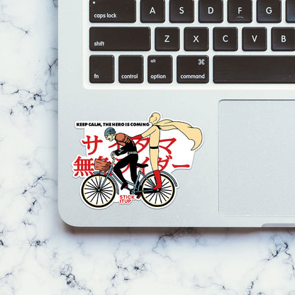 Keep Calm The Hero Is Coming Sticker