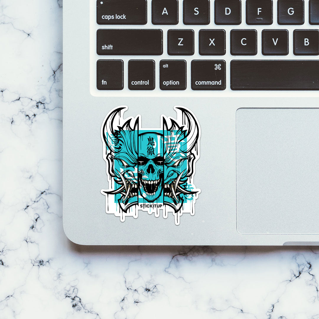 Skull Oni Demon Mask Sticker