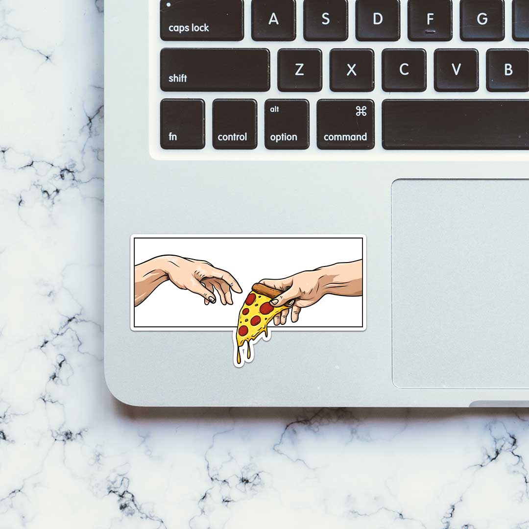 Adam Touching Pizza Sticker