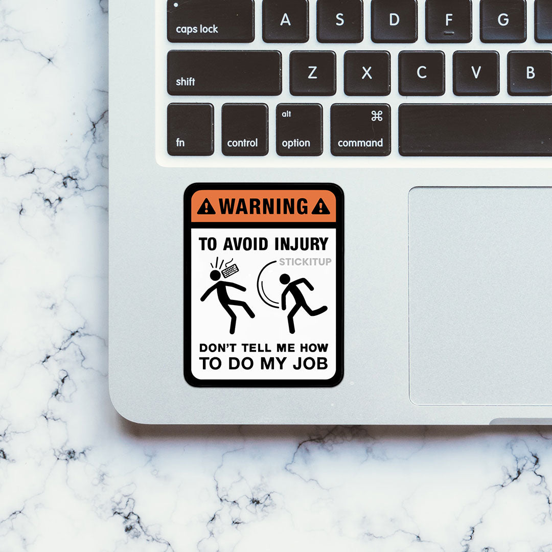 Avoid Injury Sticker