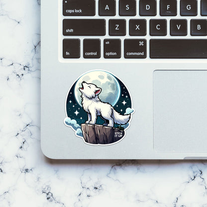Cute White Wolf Sticker