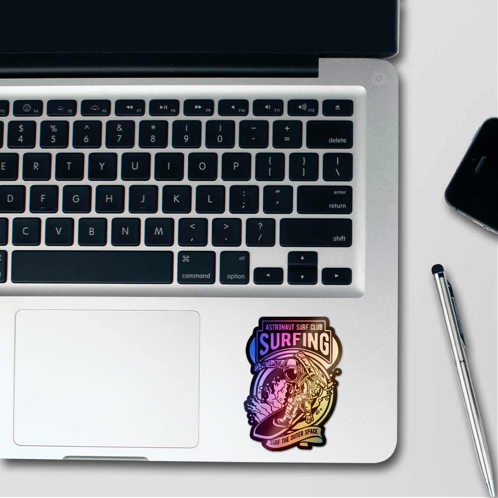 Astronaut Surf Club Holographic Stickers | STICK IT UP