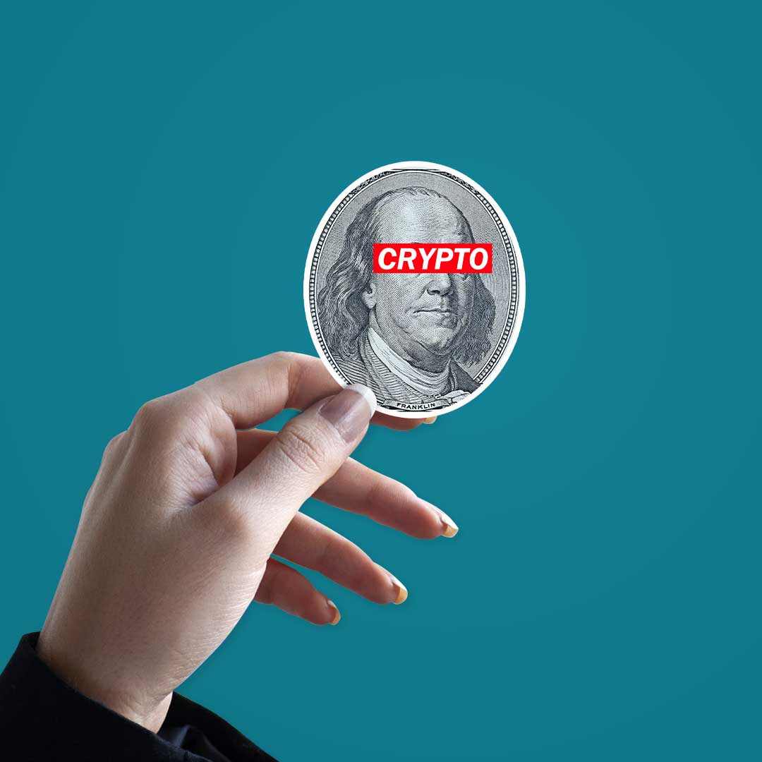 Run Crypto for President sticker | STICK IT UP