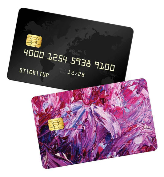 Scratch pink and blue pattern credit card skin | STICK IT UP