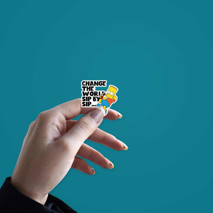 Change The World Sip By Sip Sticker | STICK IT UP