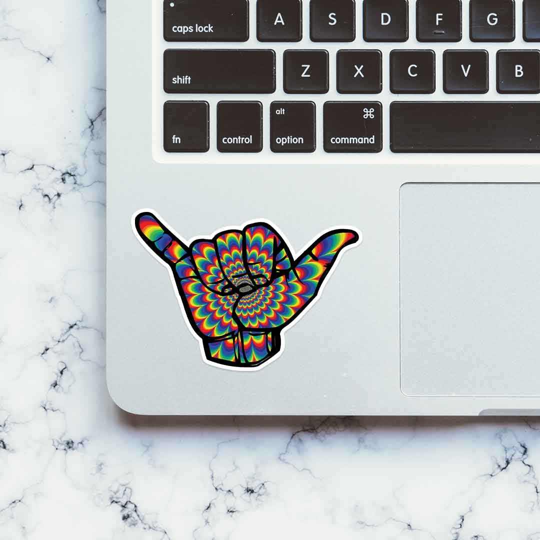 Psychedelic Hand Sign Sticker | STICK IT UP