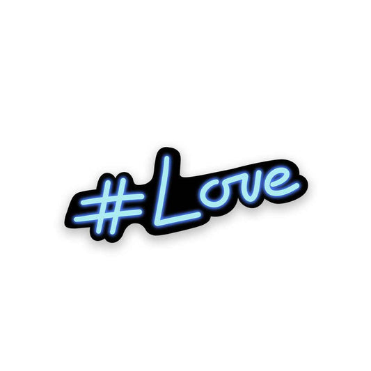 Neon Hashtag love Sticker | STICK IT UP